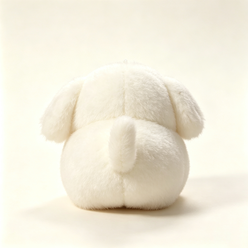 Fluffy White Puppy Plush Toy