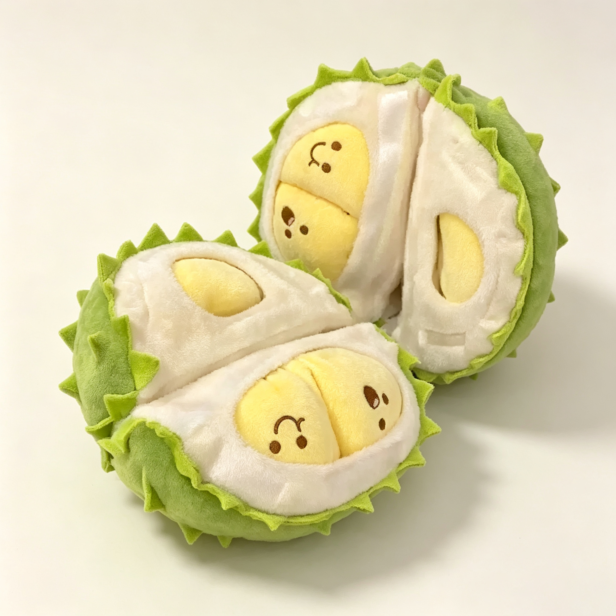 Durian Plush Toy with Removable Pulp