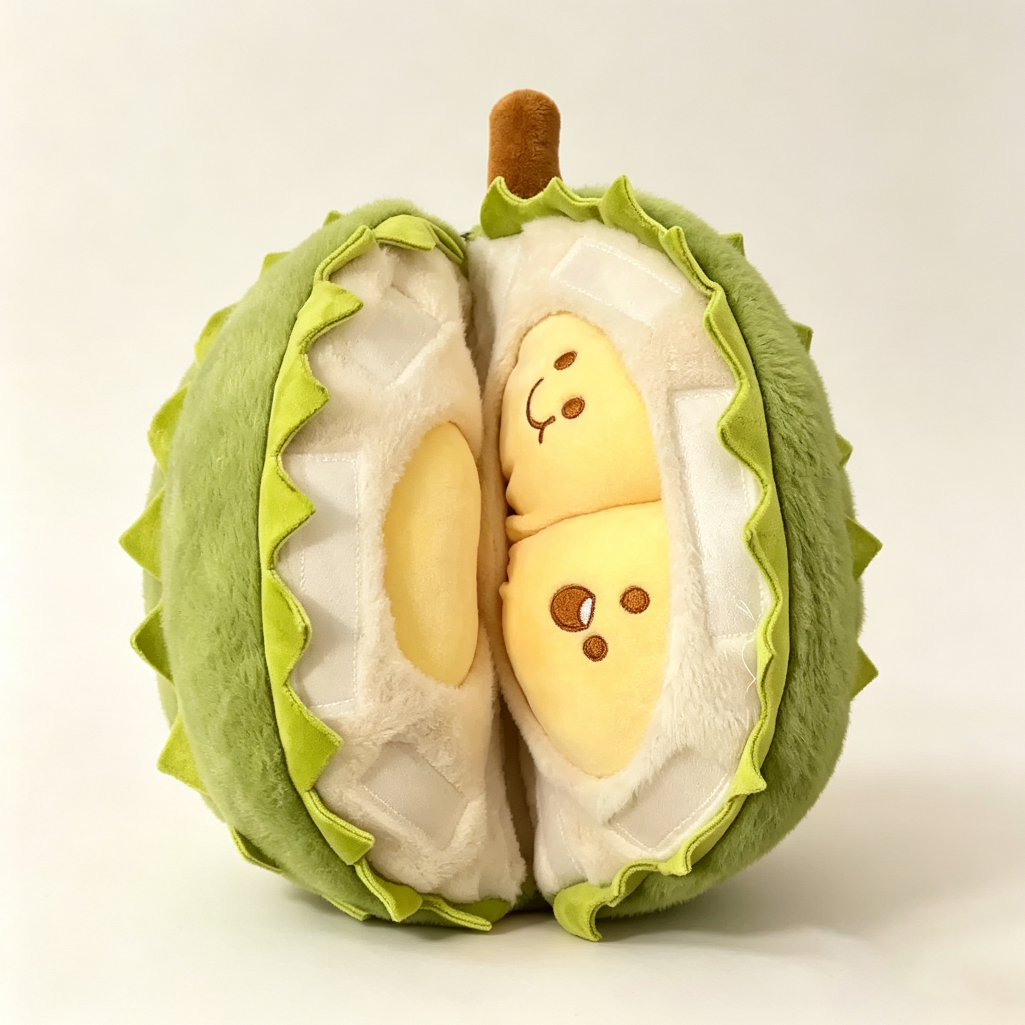 Durian Plush Toy with Removable Pulp